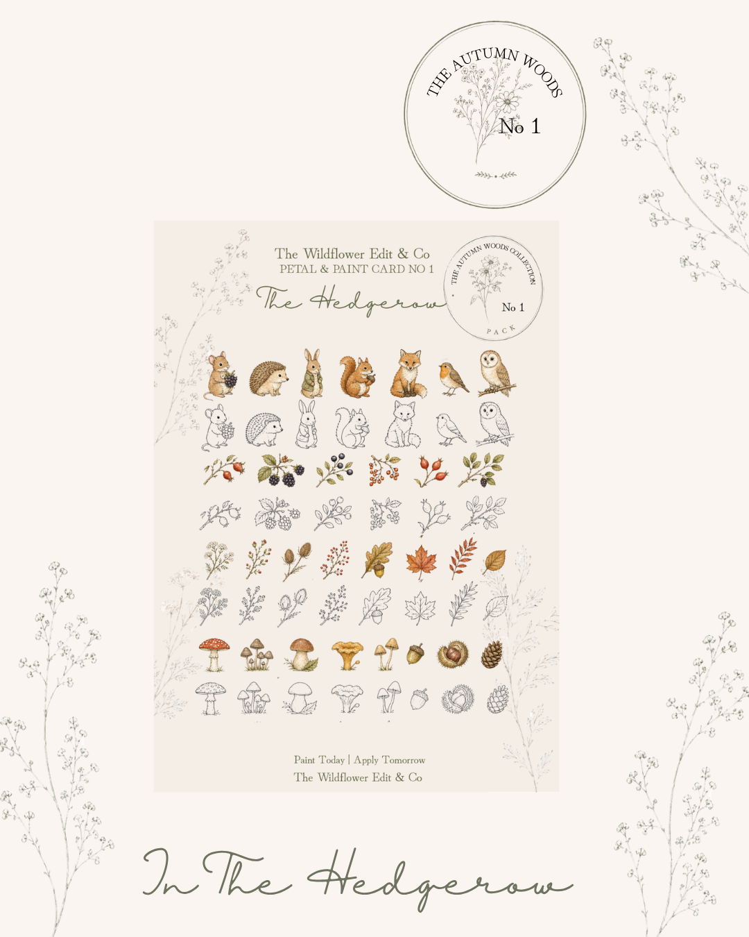 The Hedgerow Sticker Template Card