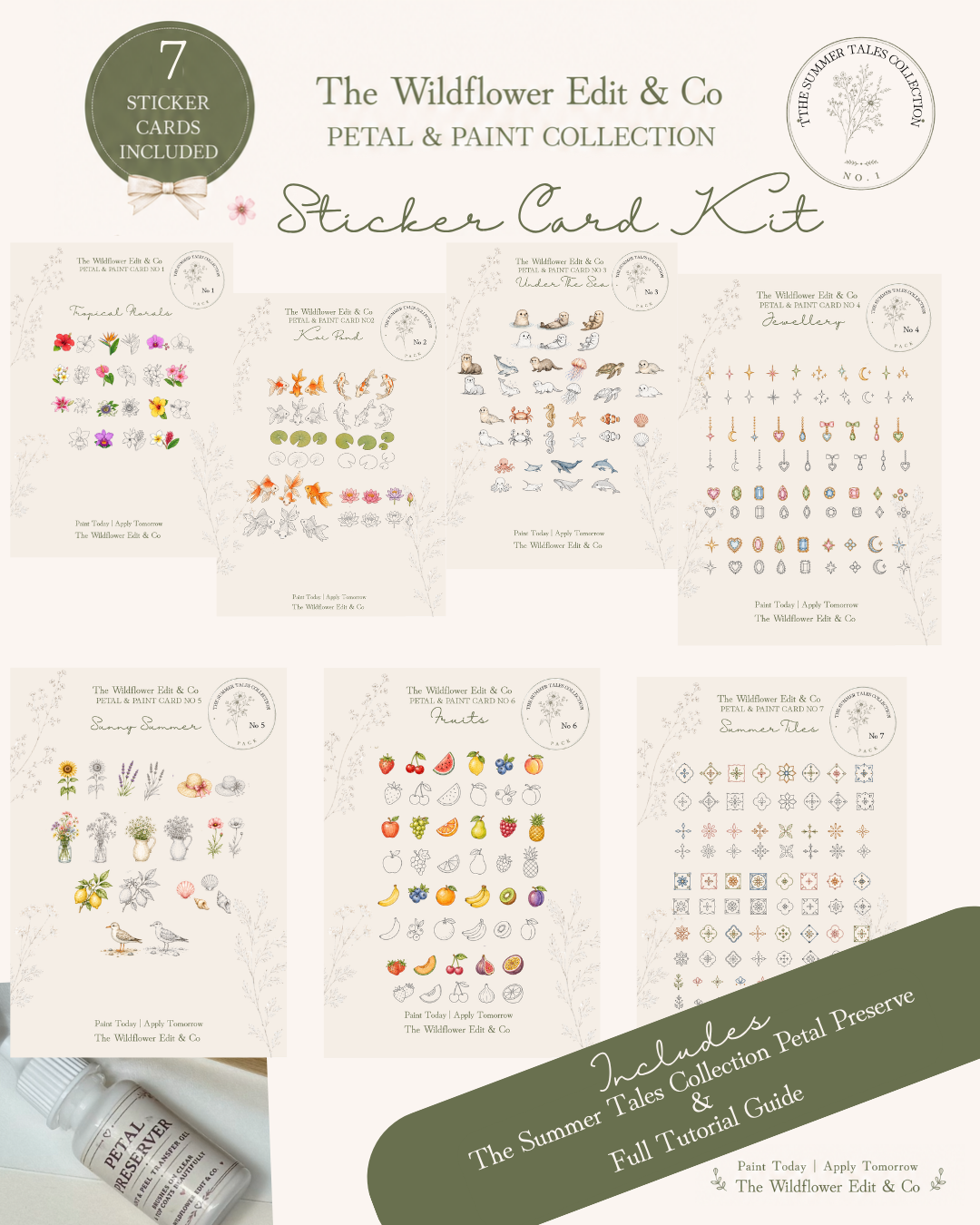 The Petal & Paint Sticker Cards - THE SUMMER TALES Collection
