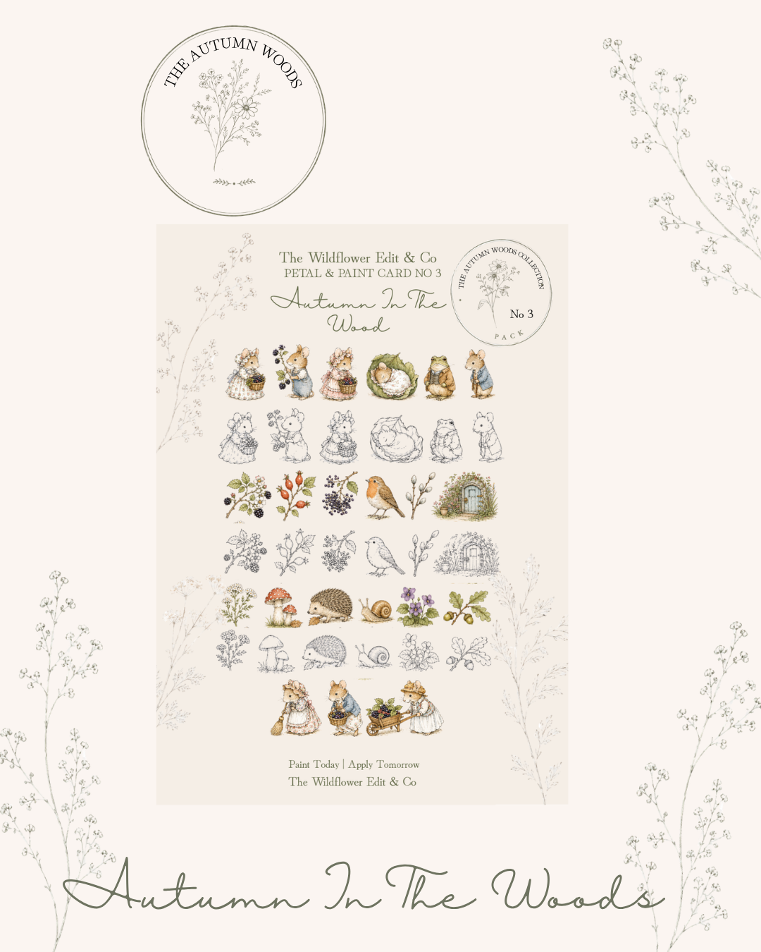 Autumn In The Woods Sticker Template Card