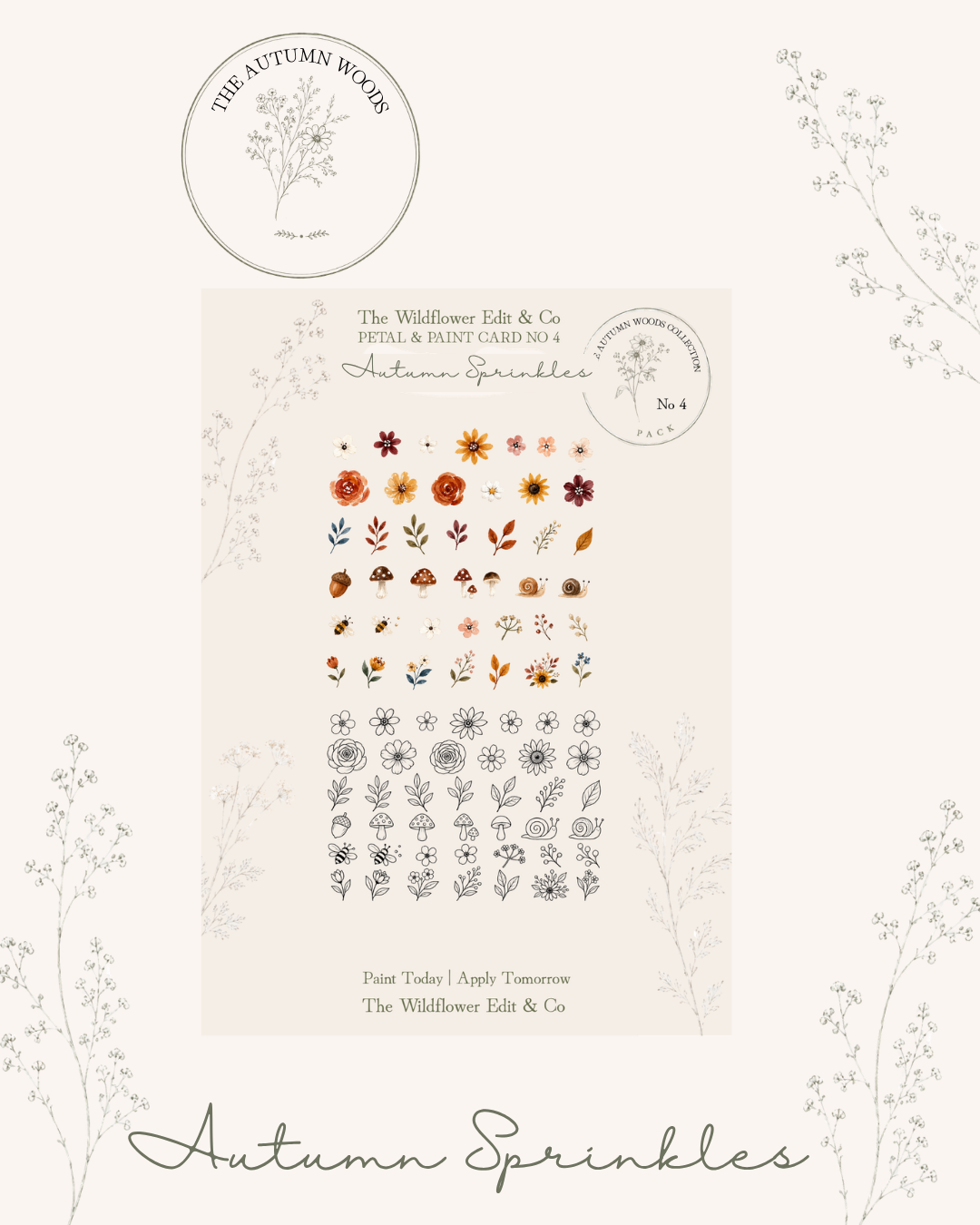 Autumn Sprinkles Sticker Template Card