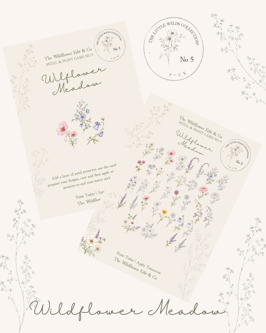 The Little Wilds Sticker Cards - Wildflower Meadow