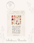 Autumn Florals Sticker Template Card