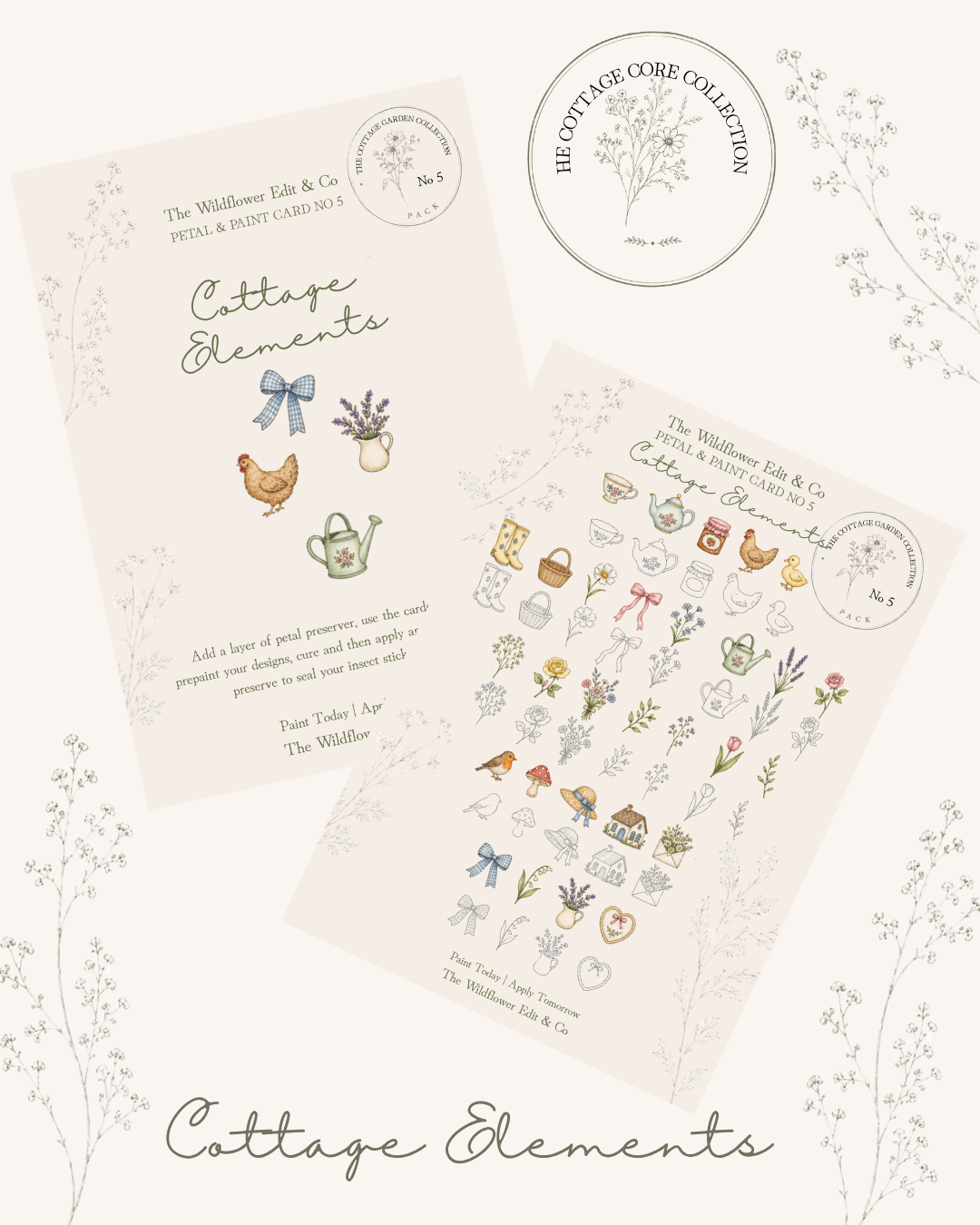 The Little Wilds Sticker Cards - Cottage Elements