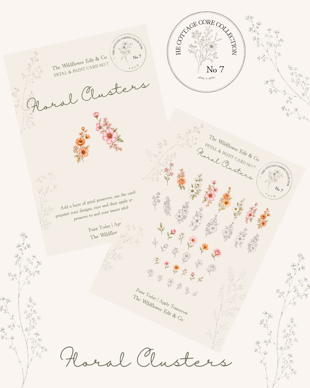 The Little Wilds Sticker Cards - Floral Clusters