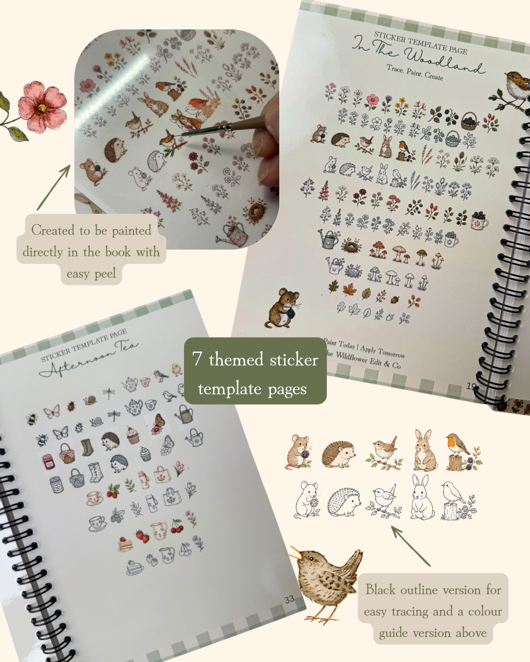 The Petal and Paint Sticker Workbook - In The Cottage Garden
