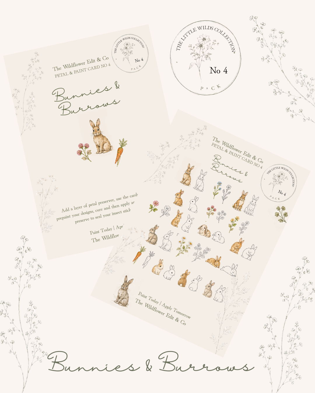 The Little Wilds Sticker Cards -Bunnies and Burrows